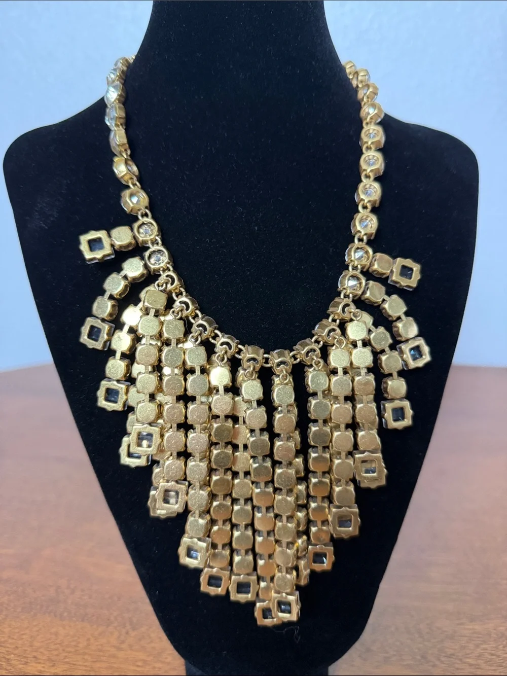 JCrew Crystal Cascading Bib Statement Necklace Vintage